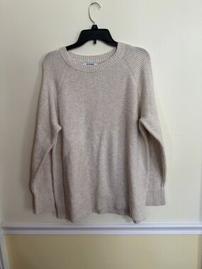 Old Navy Women's Size XL So Soft Light Cream Crewneck Waffle Sweater